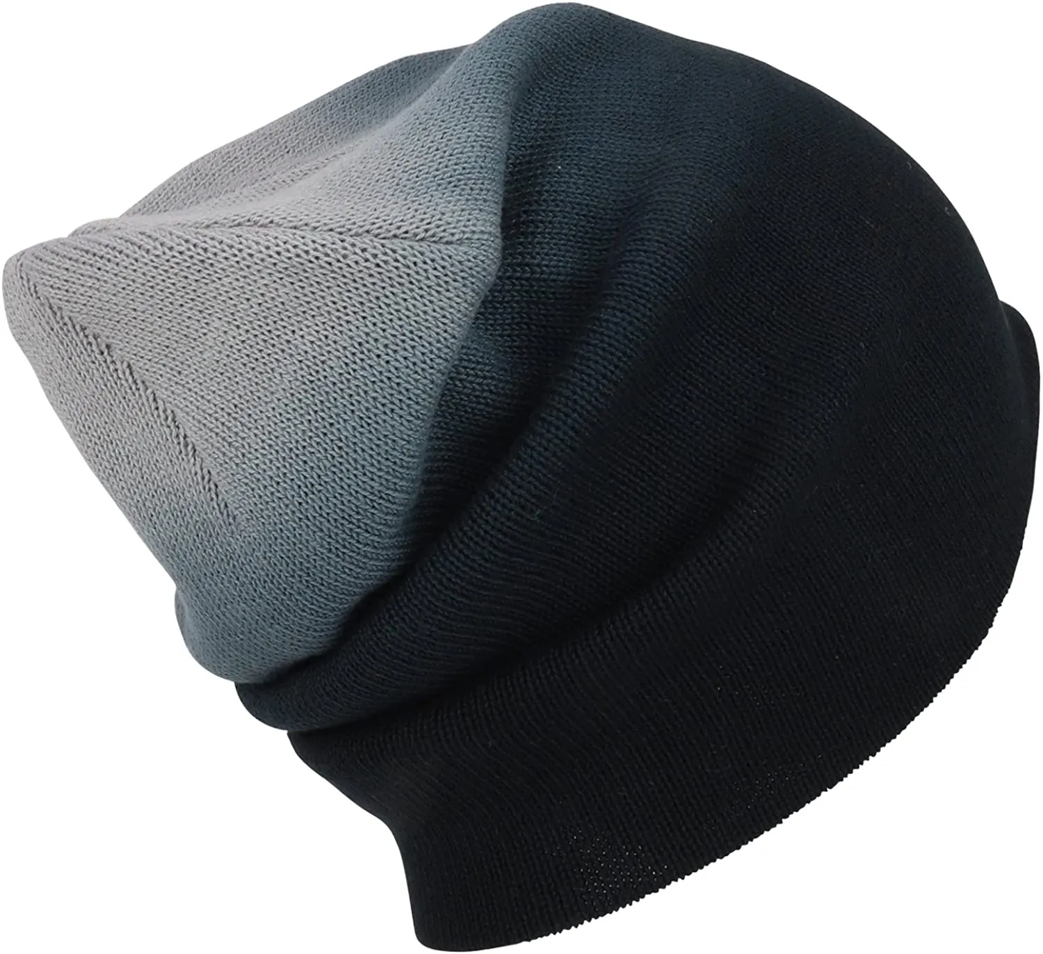 Armycrew Two Tone Stylish Lightweight Knit Long Slouch Beanie