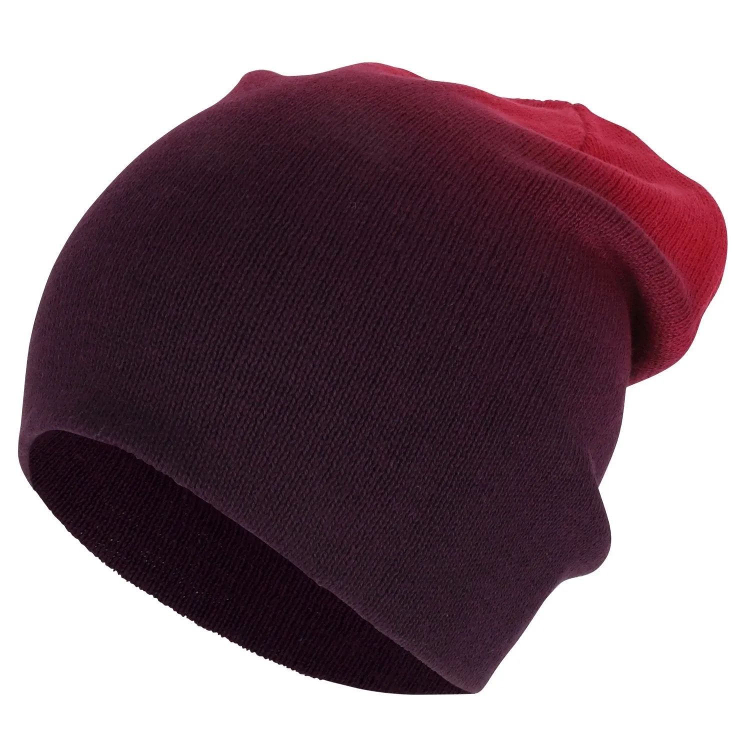 Armycrew Two Tone Stylish Lightweight Knit Long Slouch Beanie