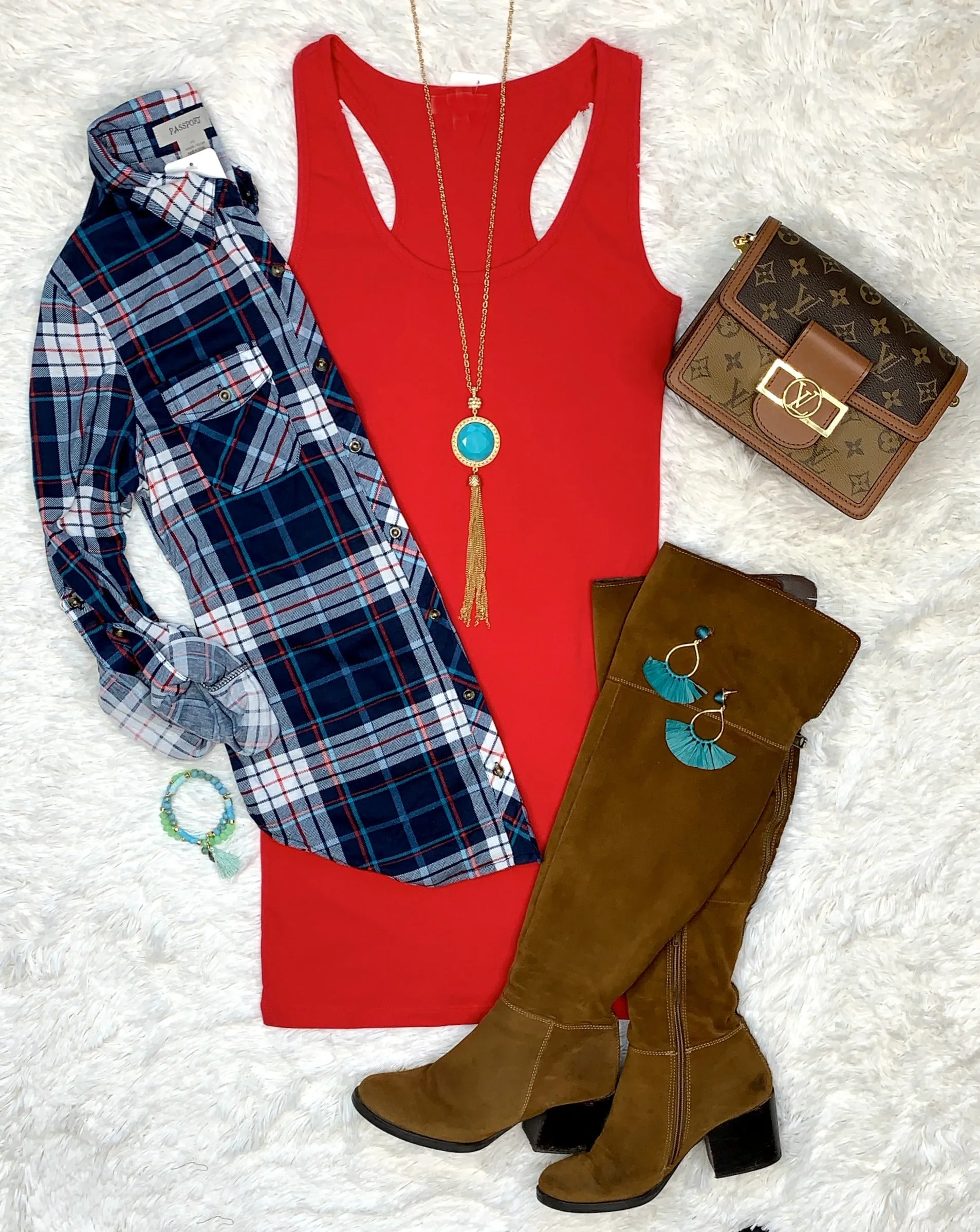 Basic Tank Dress: Red
