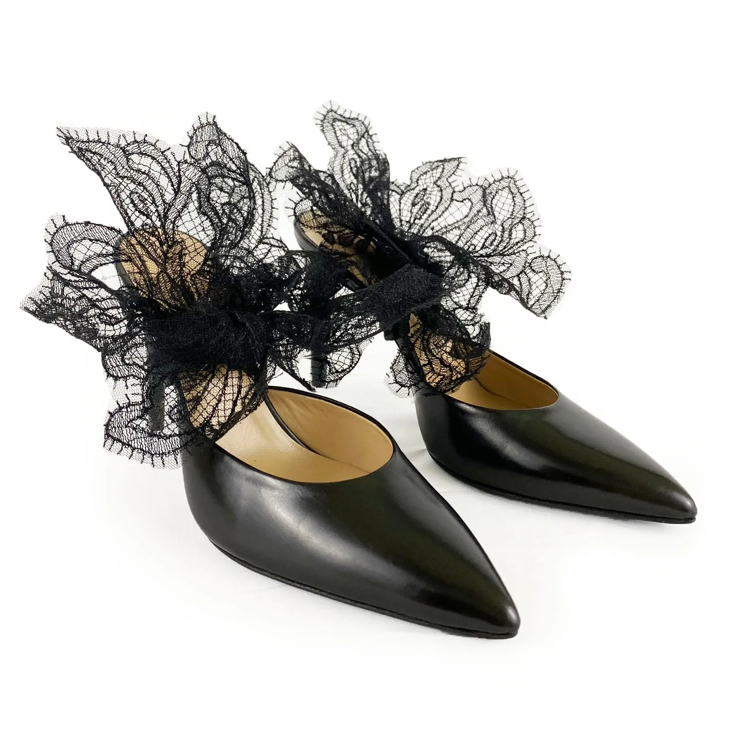 Black Lace Slingback