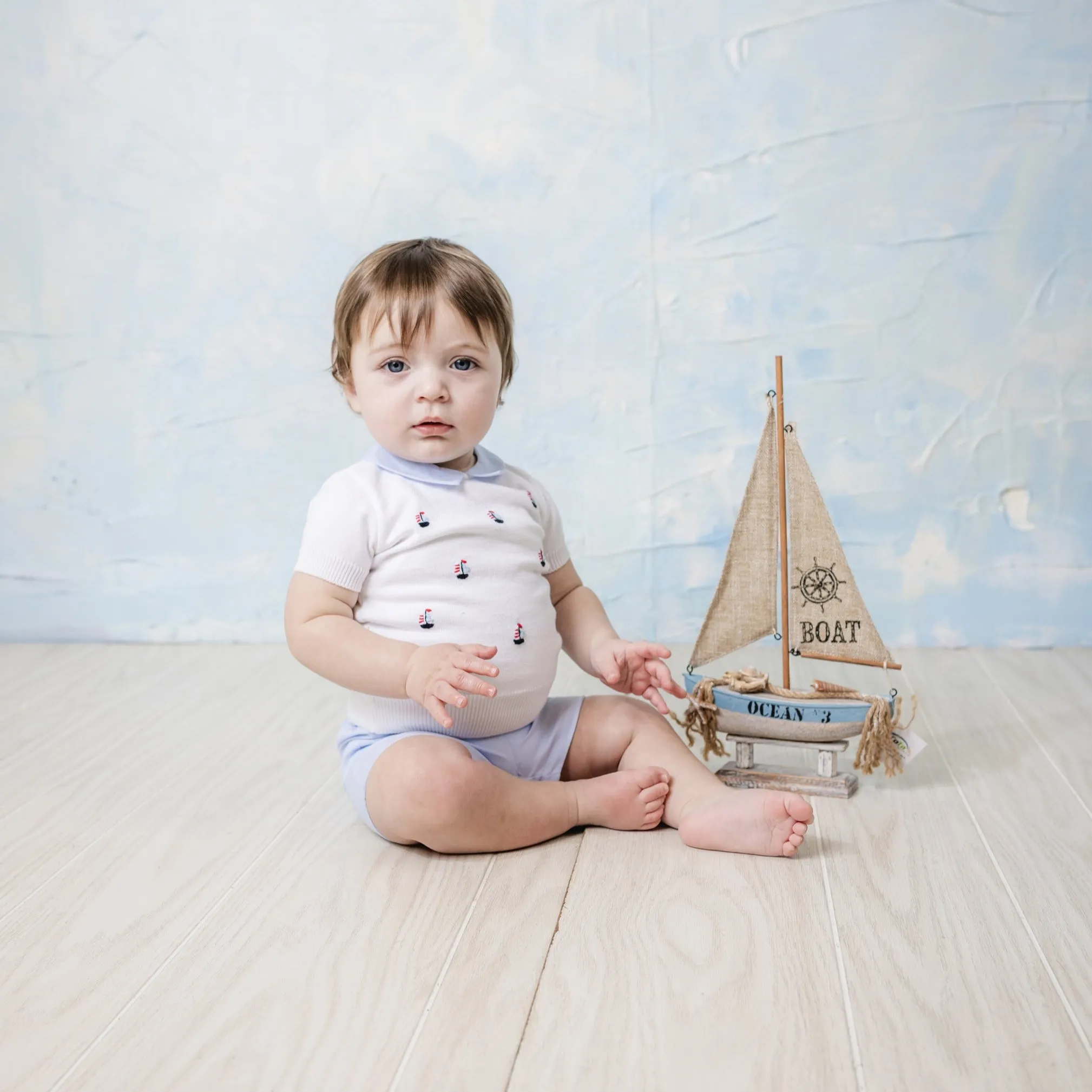 Boys Sailboat Sweater Set