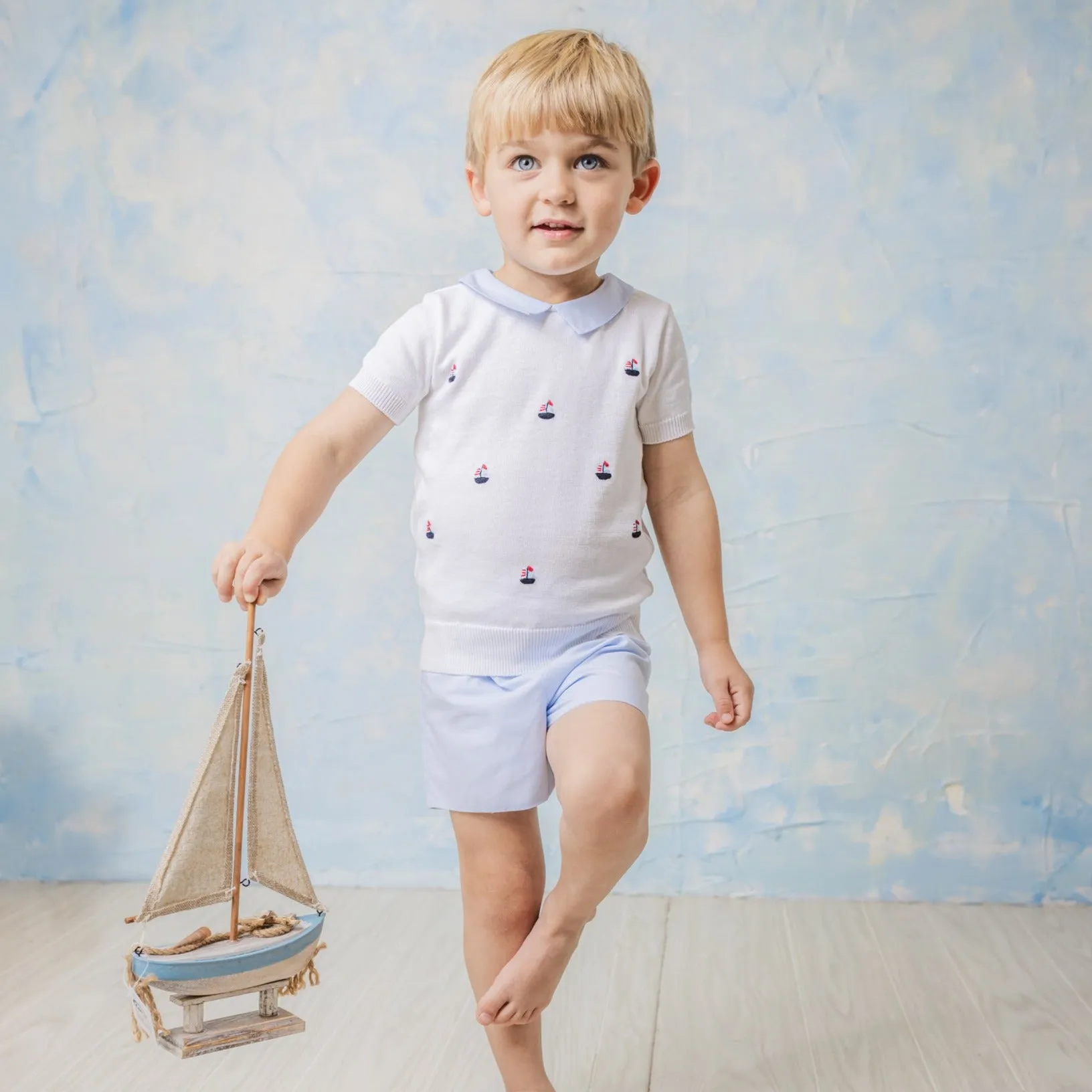 Boys Sailboat Sweater Set