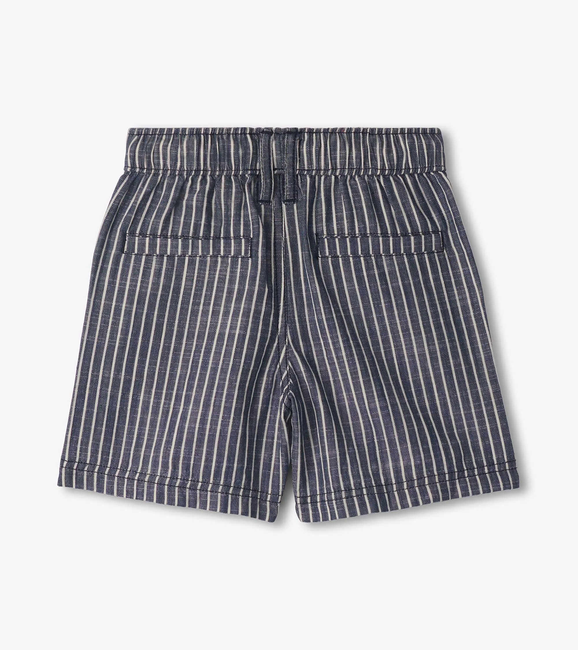 Boys Striped Blue Woven Shorts