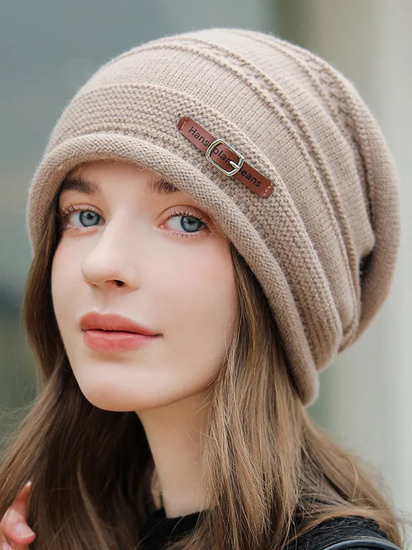 Buckle Keep Warm Knitted Hats