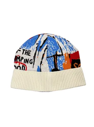 Buyers Choice Hat - Knit Beanie - White Beige Multi - KG-631