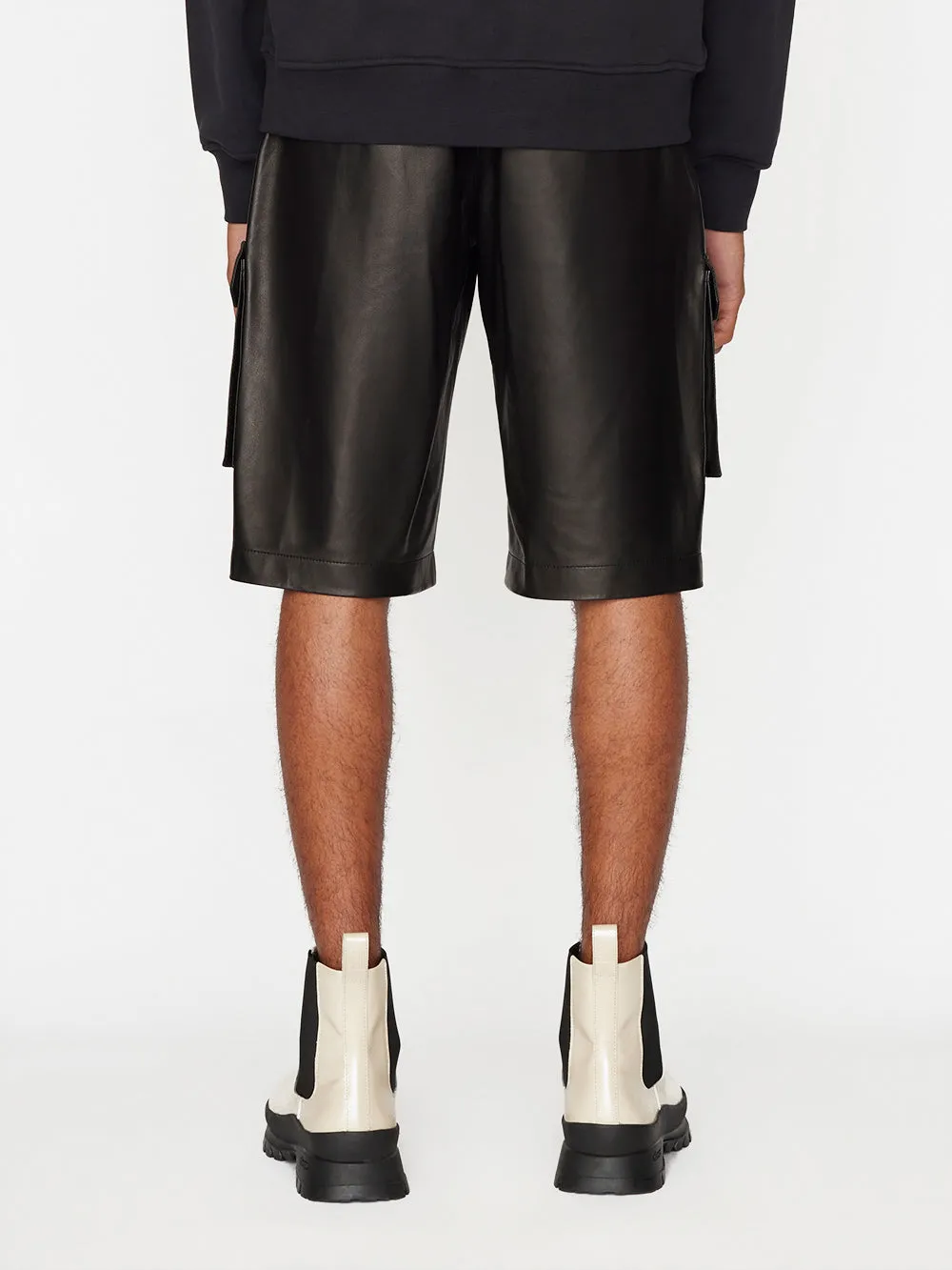 Cargo Leather Short -- Noir