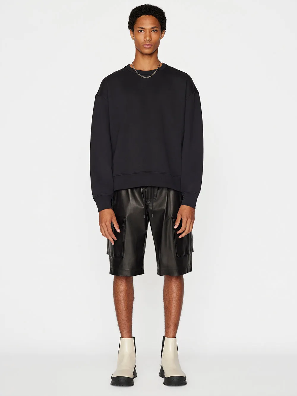 Cargo Leather Short -- Noir