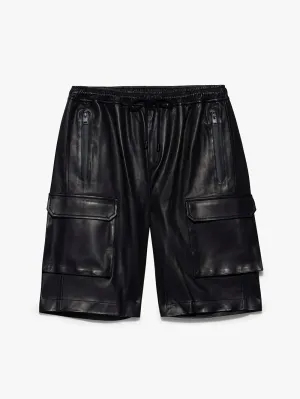 Cargo Leather Short -- Noir