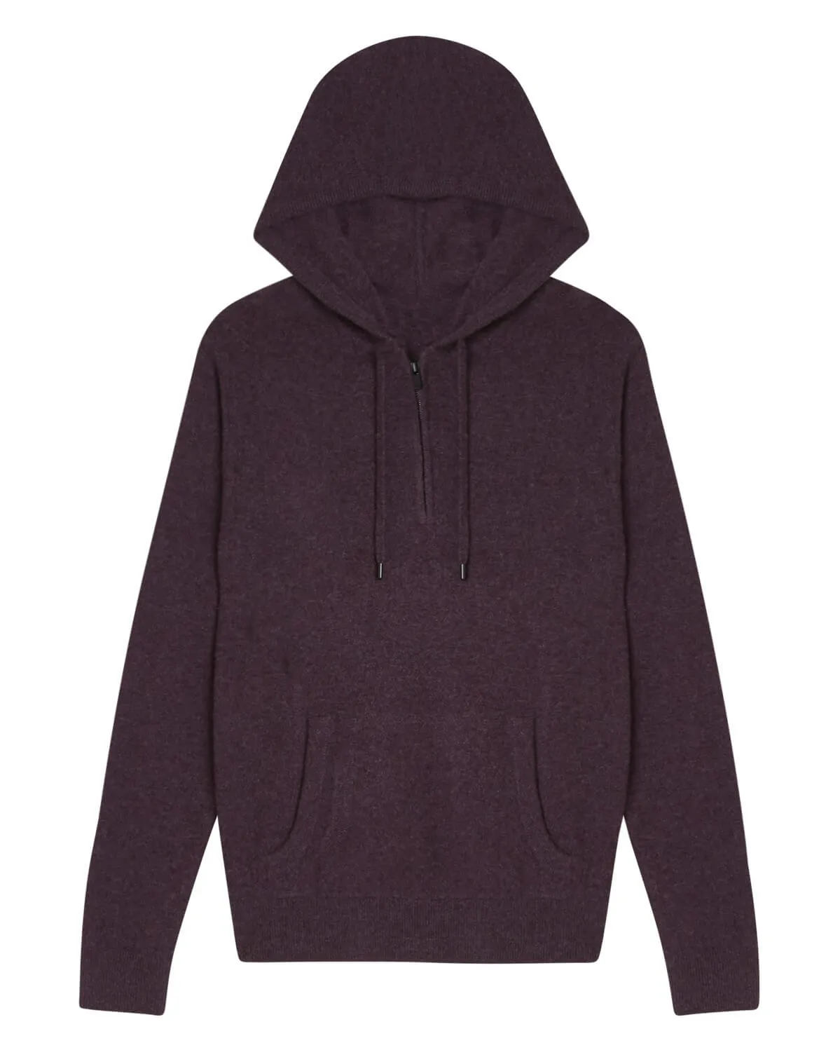 Cashmere Quarter Zip Matte Trim Hoodie