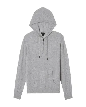 Cashmere Quarter Zip Matte Trim Hoodie