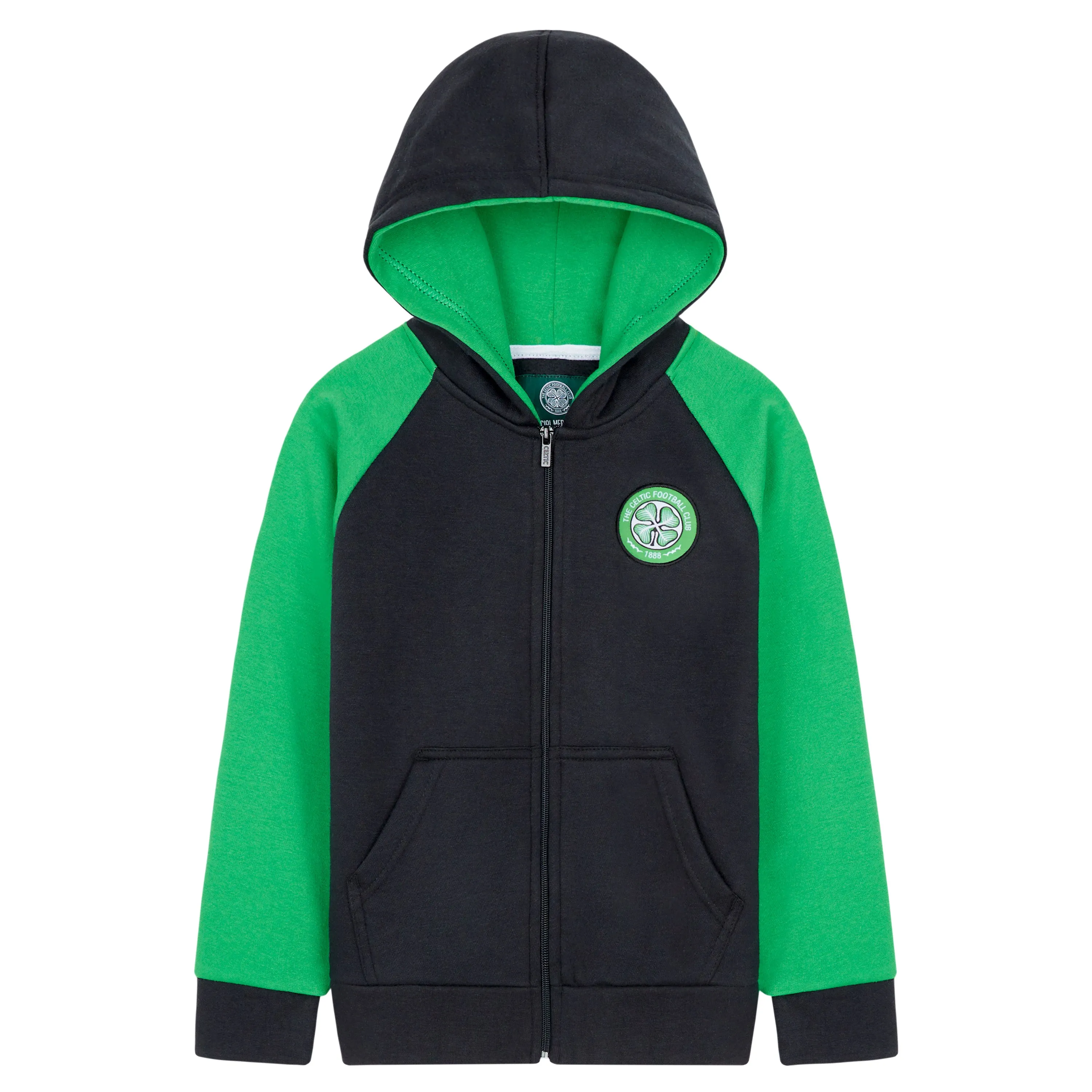 Celtic F.C. Boys Zip Up Hoodie with Pockets