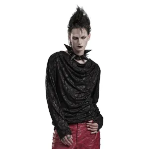 Chic Goth Cowl Neck Top - Versatile Daily Statement Piece