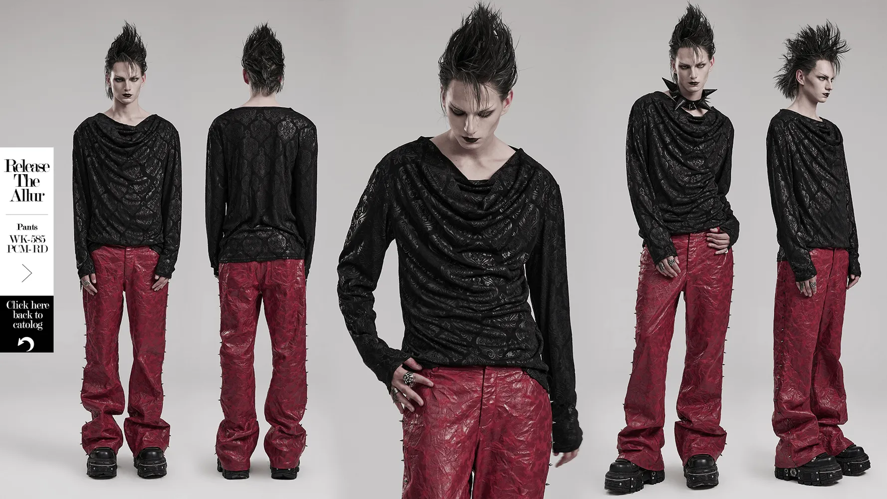 Chic Goth Cowl Neck Top - Versatile Daily Statement Piece