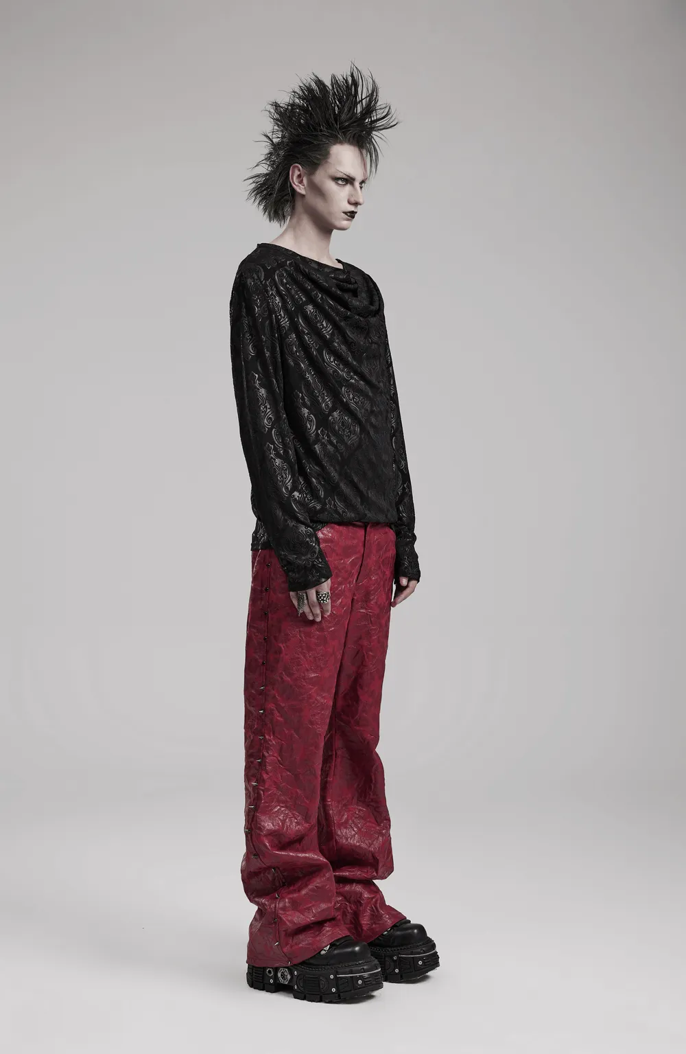 Chic Goth Cowl Neck Top - Versatile Daily Statement Piece