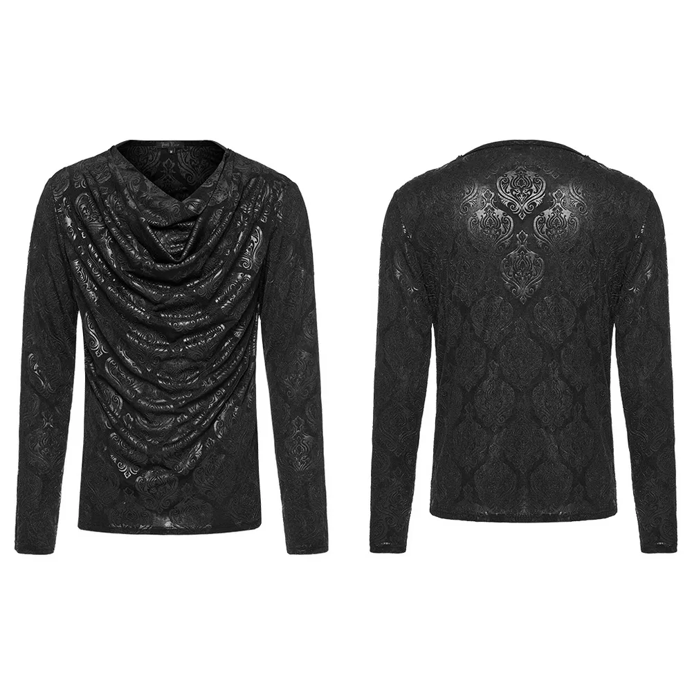 Chic Goth Cowl Neck Top - Versatile Daily Statement Piece