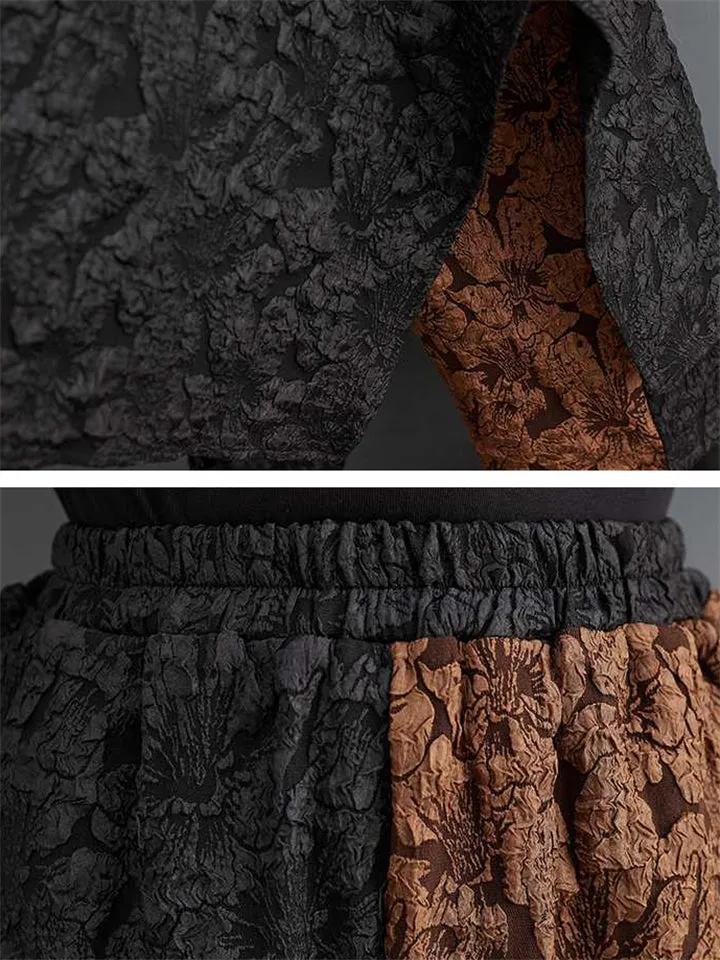 Chic Jacquard Irregular Hem Vest & Straight-Leg Pants