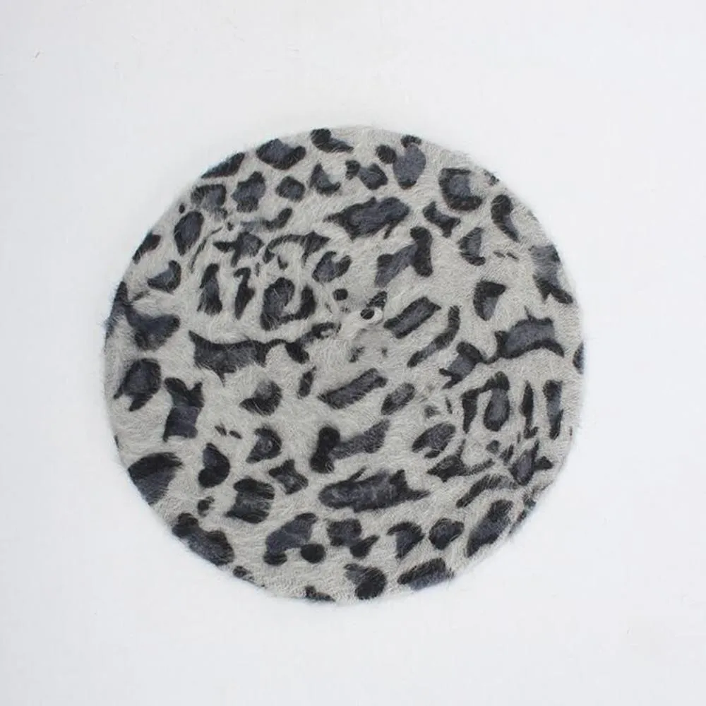 Chic Leopard Print Stylish Winter Beret Hats