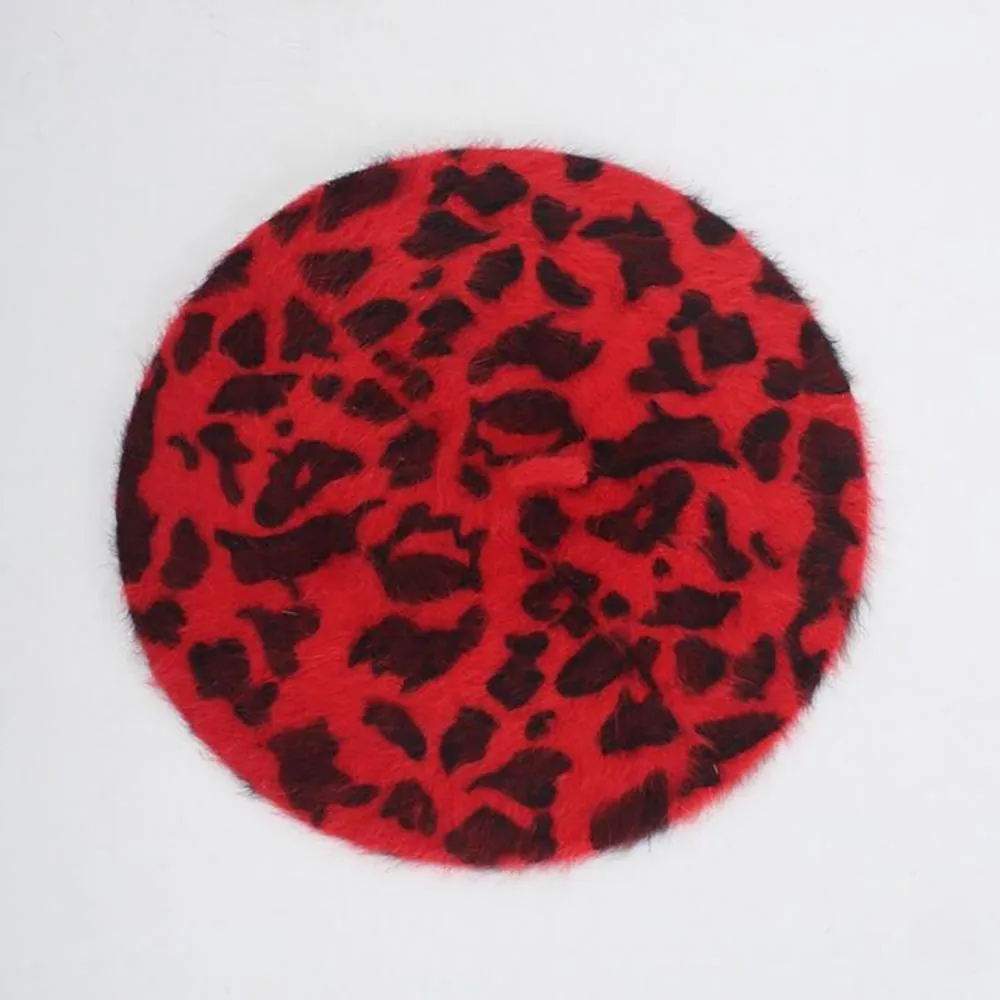 Chic Leopard Print Stylish Winter Beret Hats