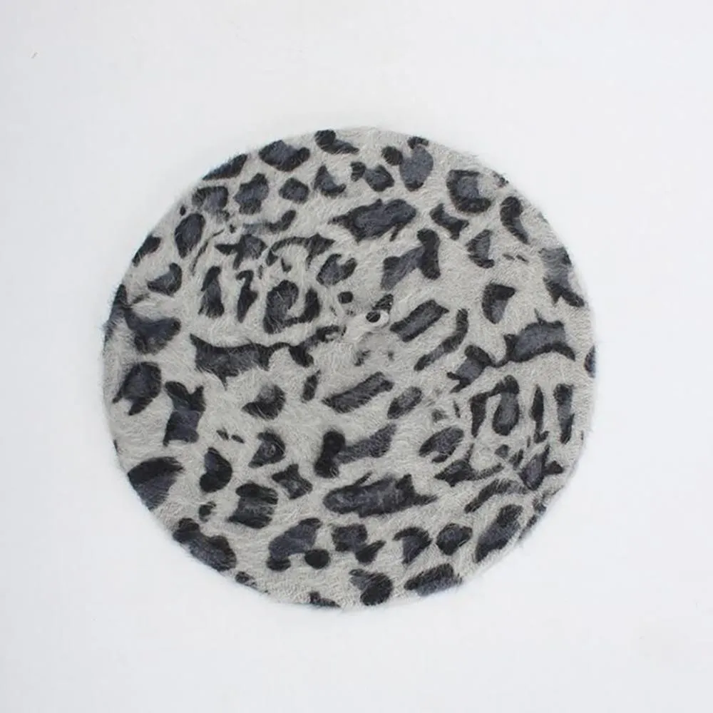 Chic Leopard Print Stylish Winter Beret Hats