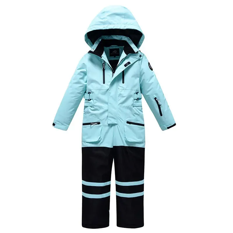 Children One-piece Snow Jumpsuits Loose Fit Ski Suits