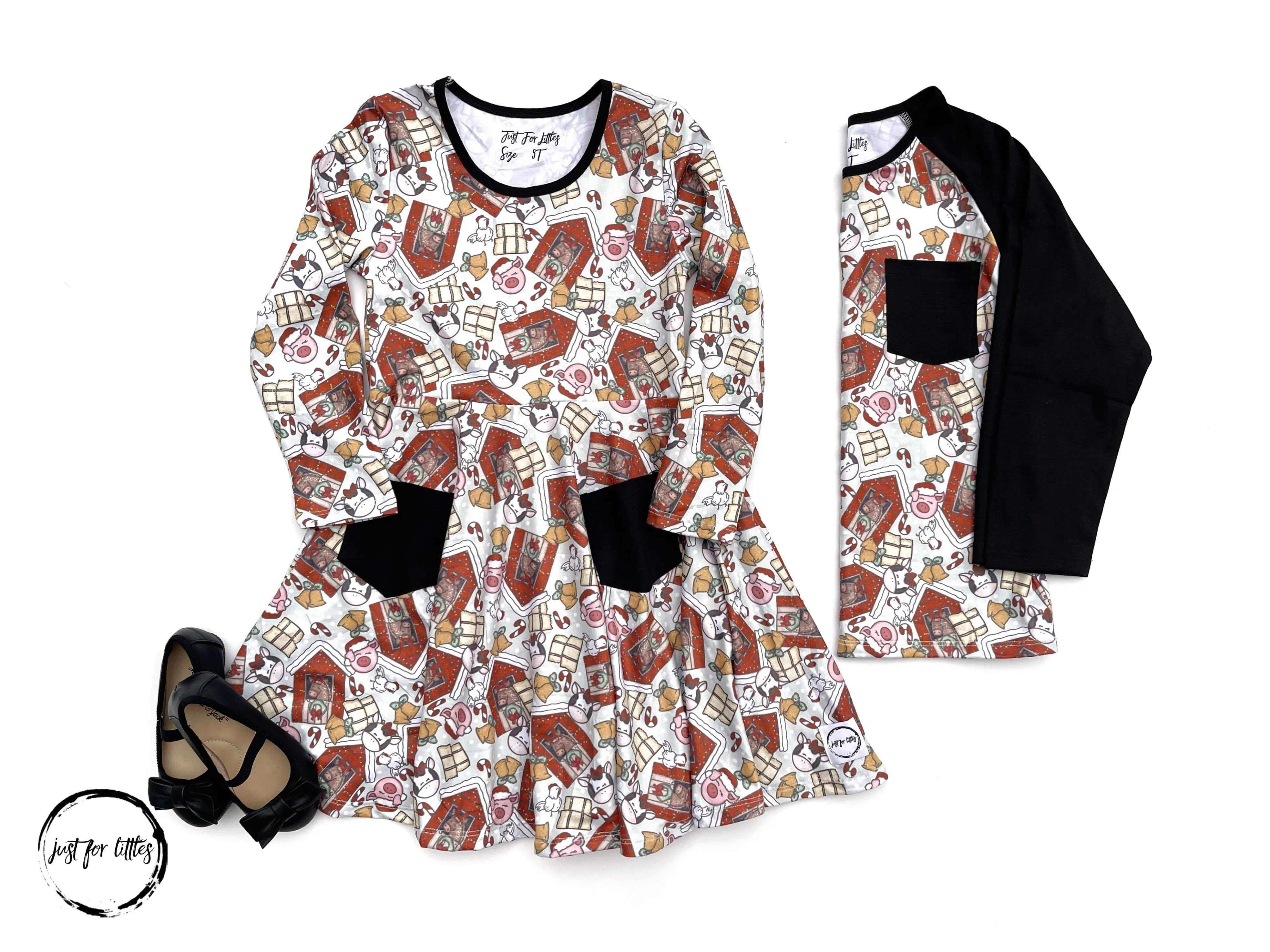 Christmas Farm Twirl Dress