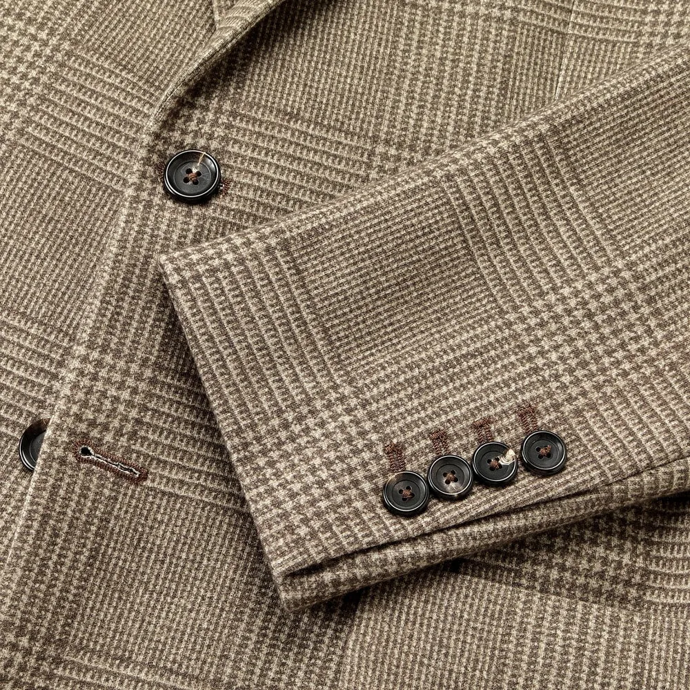 CIRCOLO 1901 - Brown Check Cotton Stretch 2 Button Jacket CN4106
