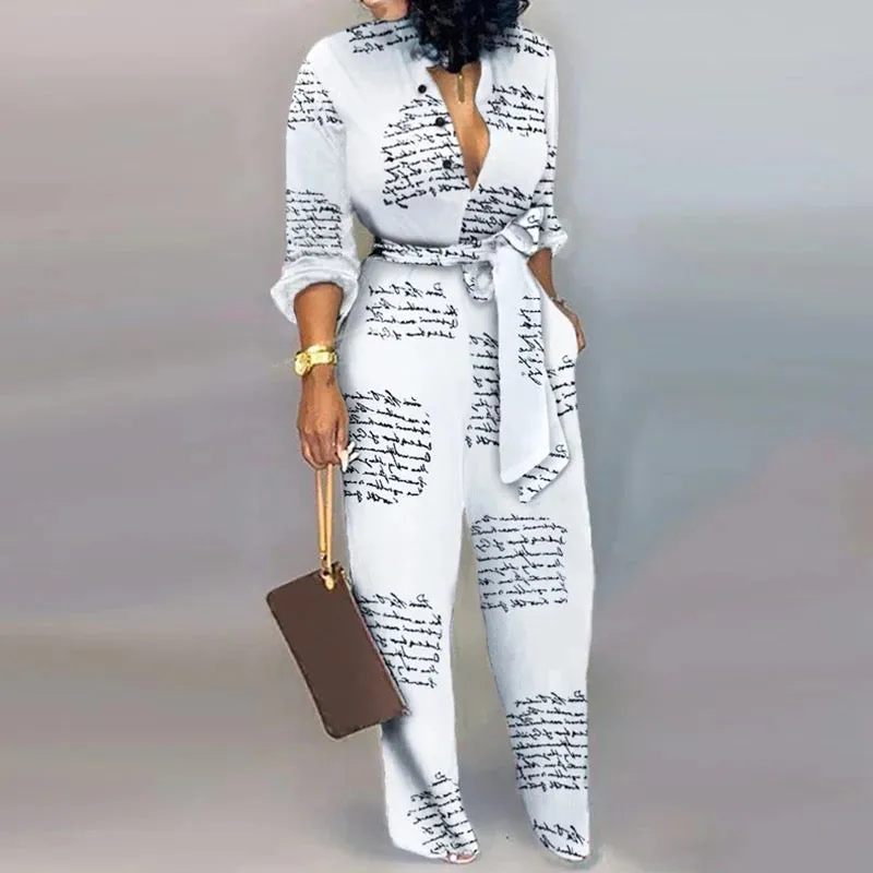Clara- Letter print jumpsuit (A2cfashion)
