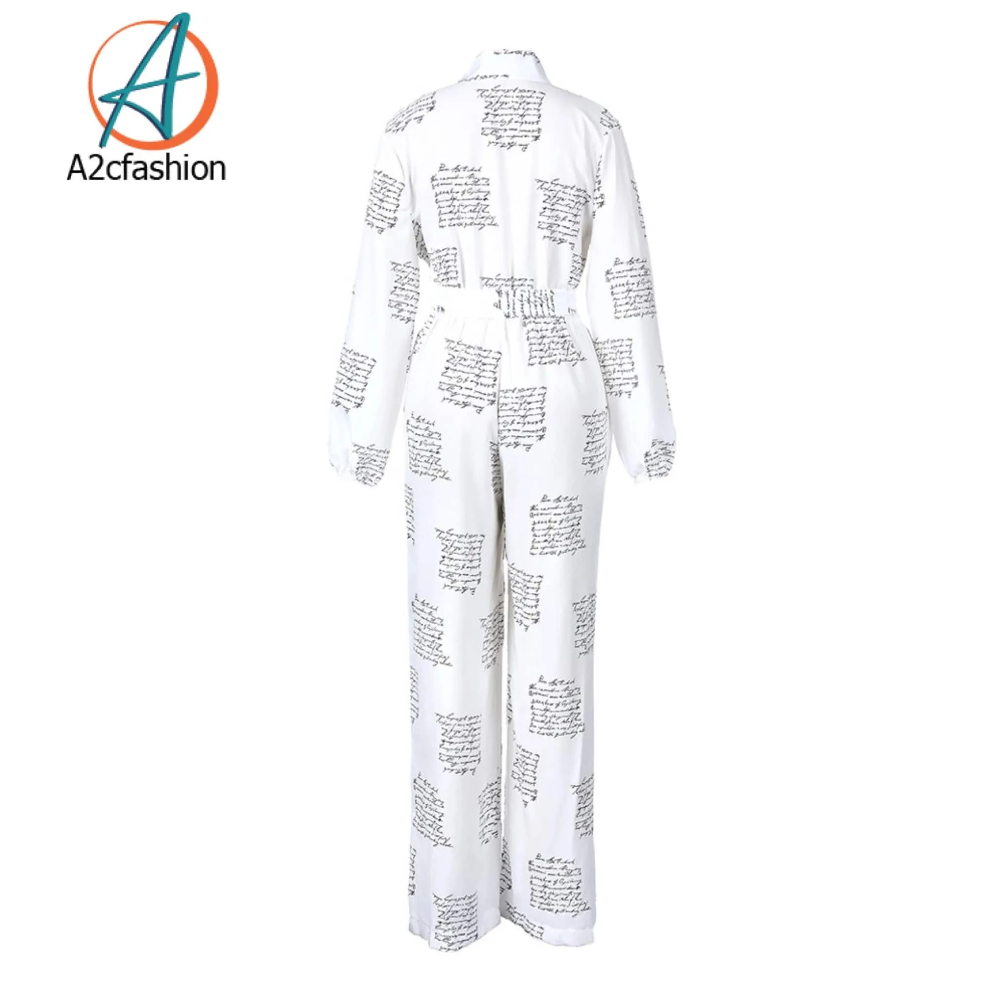 Clara- Letter print jumpsuit (A2cfashion)