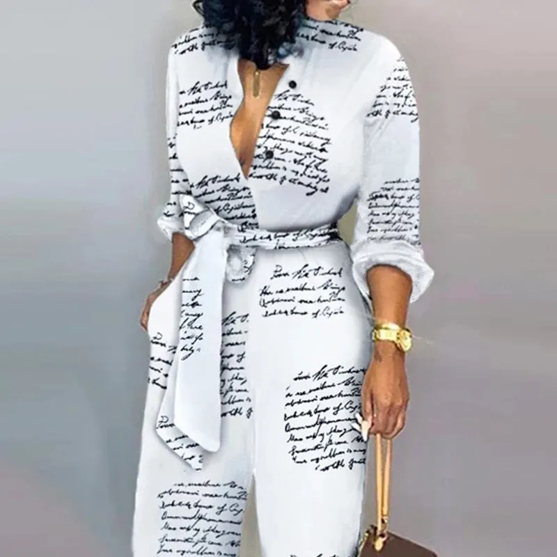 Clara- Letter print jumpsuit (A2cfashion)