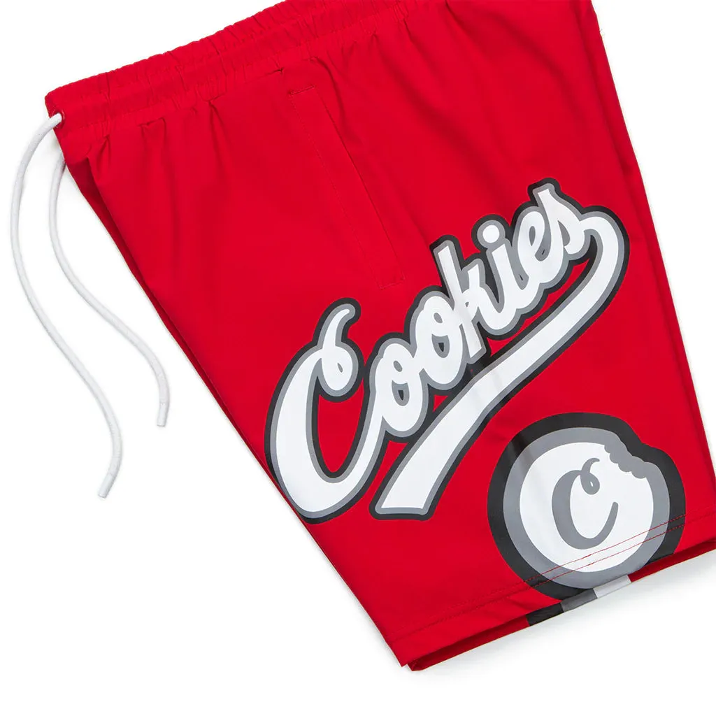 Cookies Puttin In Work Red Poly Boardshorts (1558B6111)