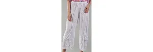 Crinkle Capri Two Pocket Pants- White