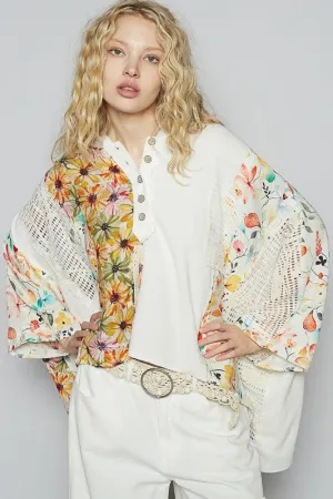 Crochet Patch Lace Floral Top