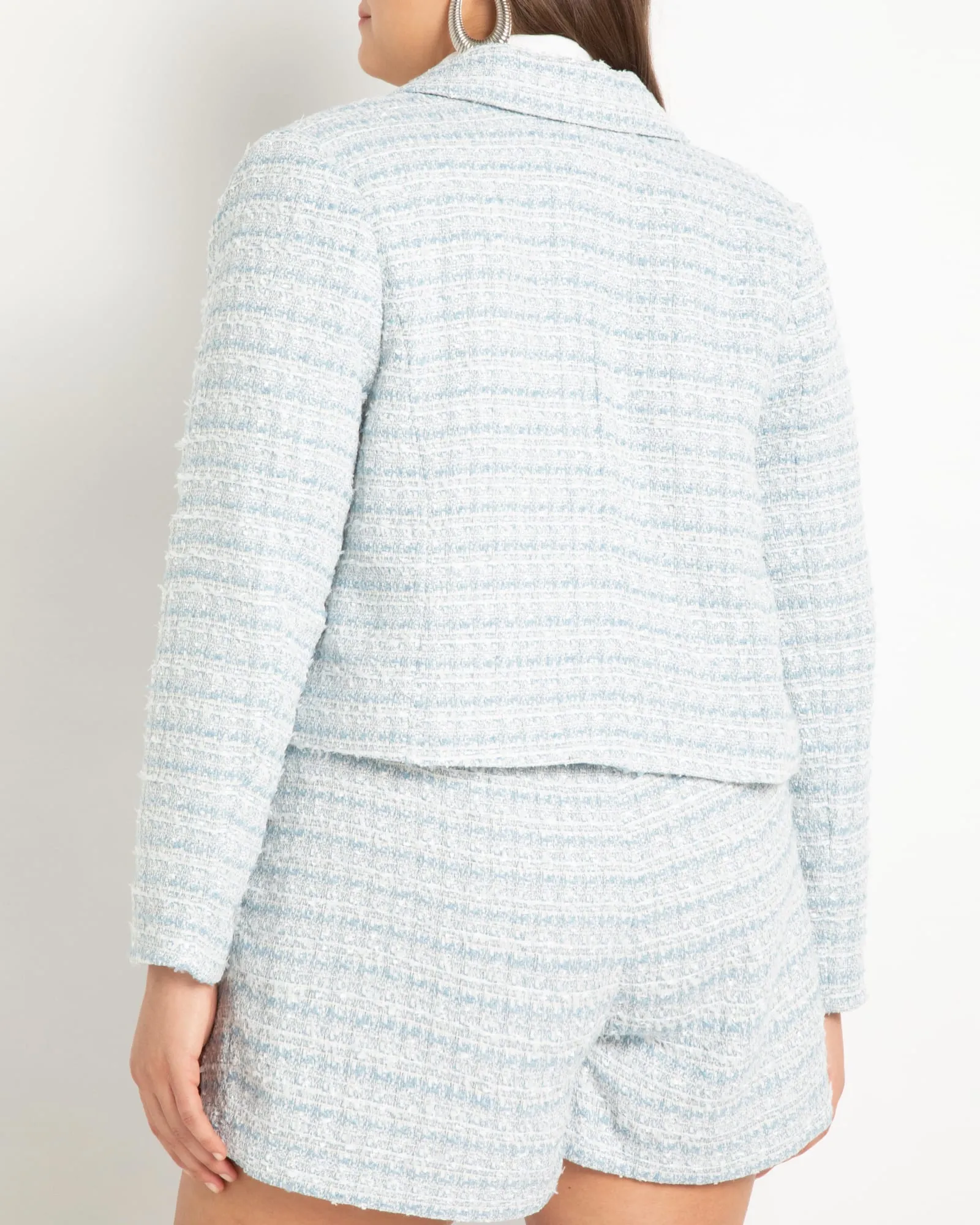 Danika Tweed Blazer | Light Blue