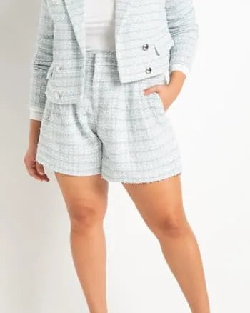 Danika Tweed Blazer | Light Blue