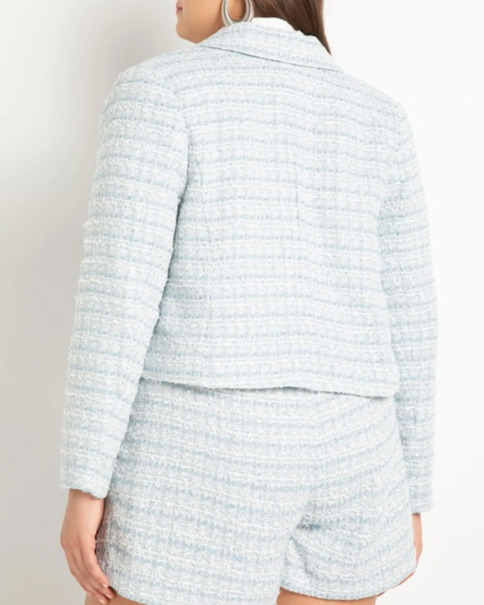 Danika Tweed Blazer | Light Blue