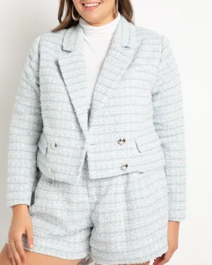 Danika Tweed Blazer | Light Blue