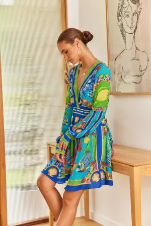 DEEP IN THE OCEAN SHORT DRESS W SLEEVES
