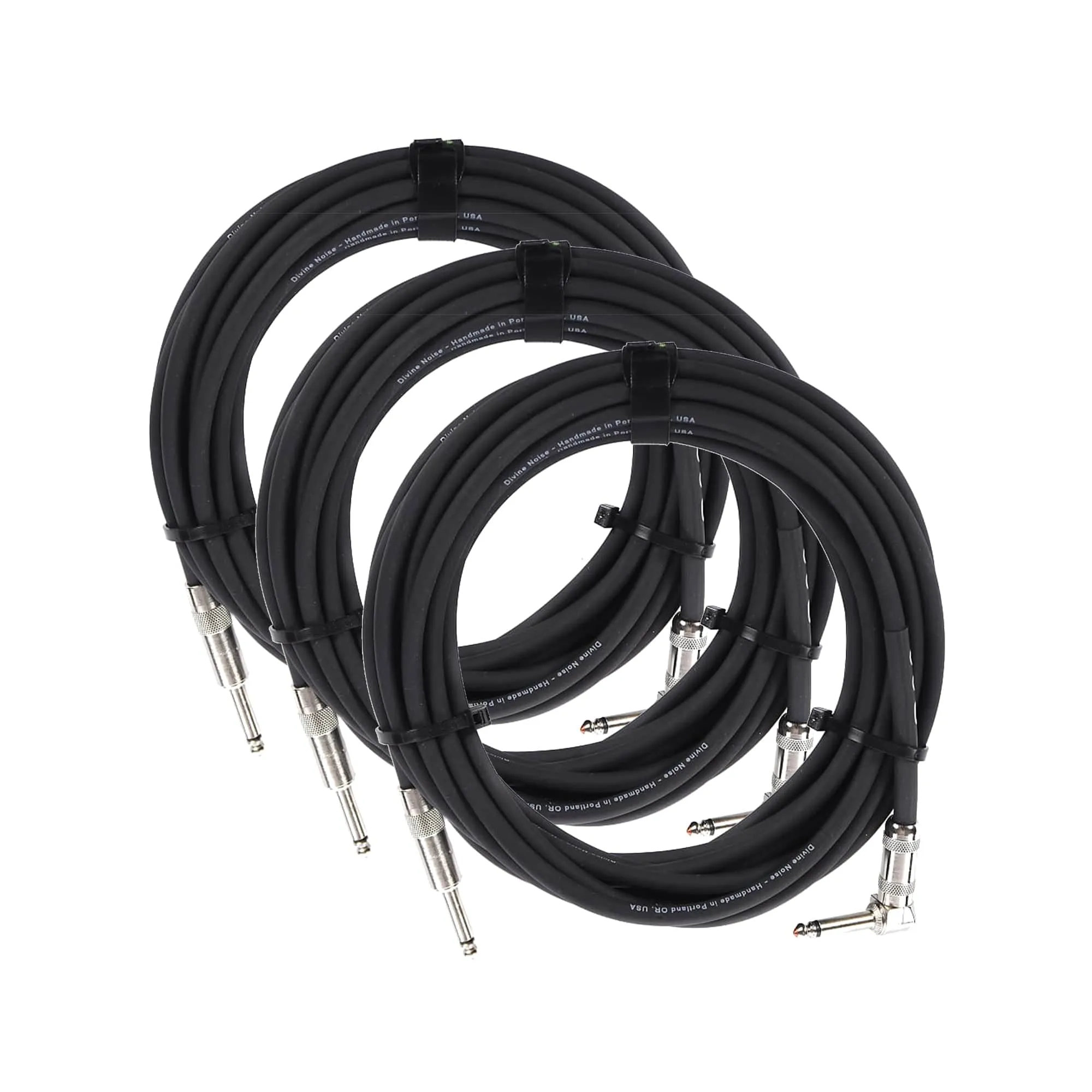 Divine Noise Straight Cable Black 30' Straight/Straight 3 Pack Bundle