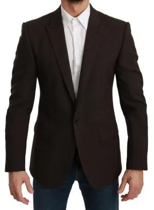 Dolce & Gabbana Elegant Brown Virgin Wool Martini Blazer