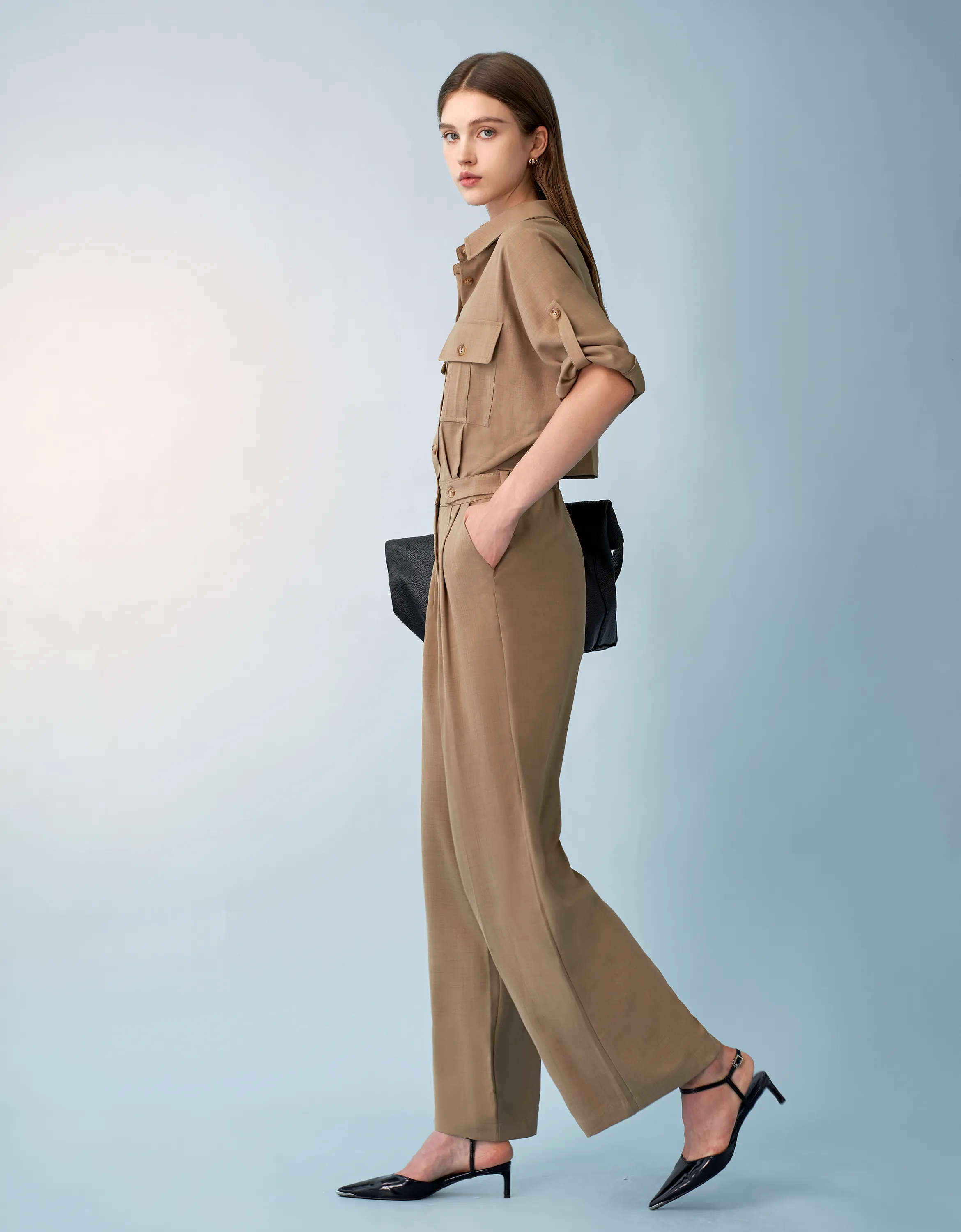 Dolman Sleeve Utility Jumpsuit