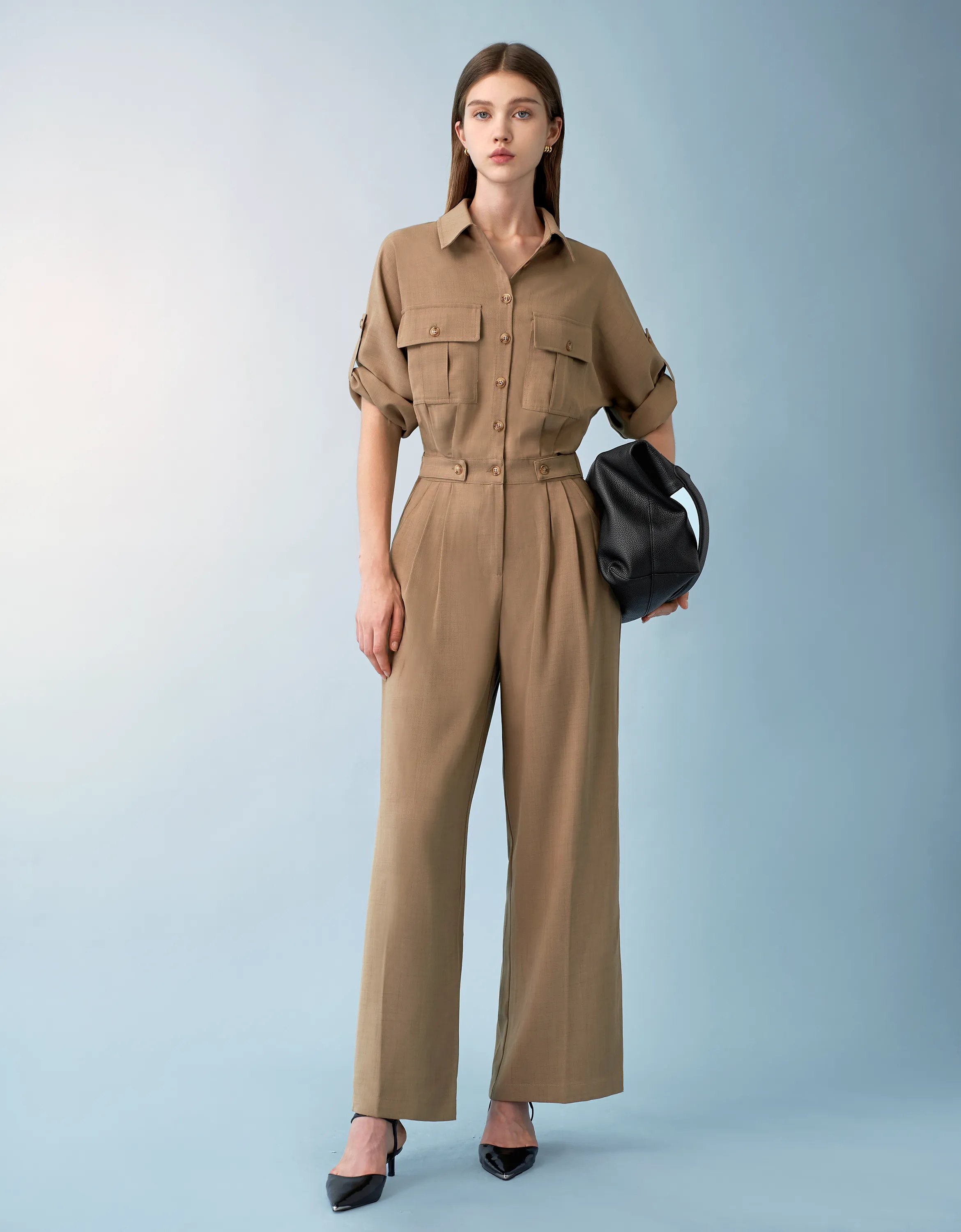 Dolman Sleeve Utility Jumpsuit