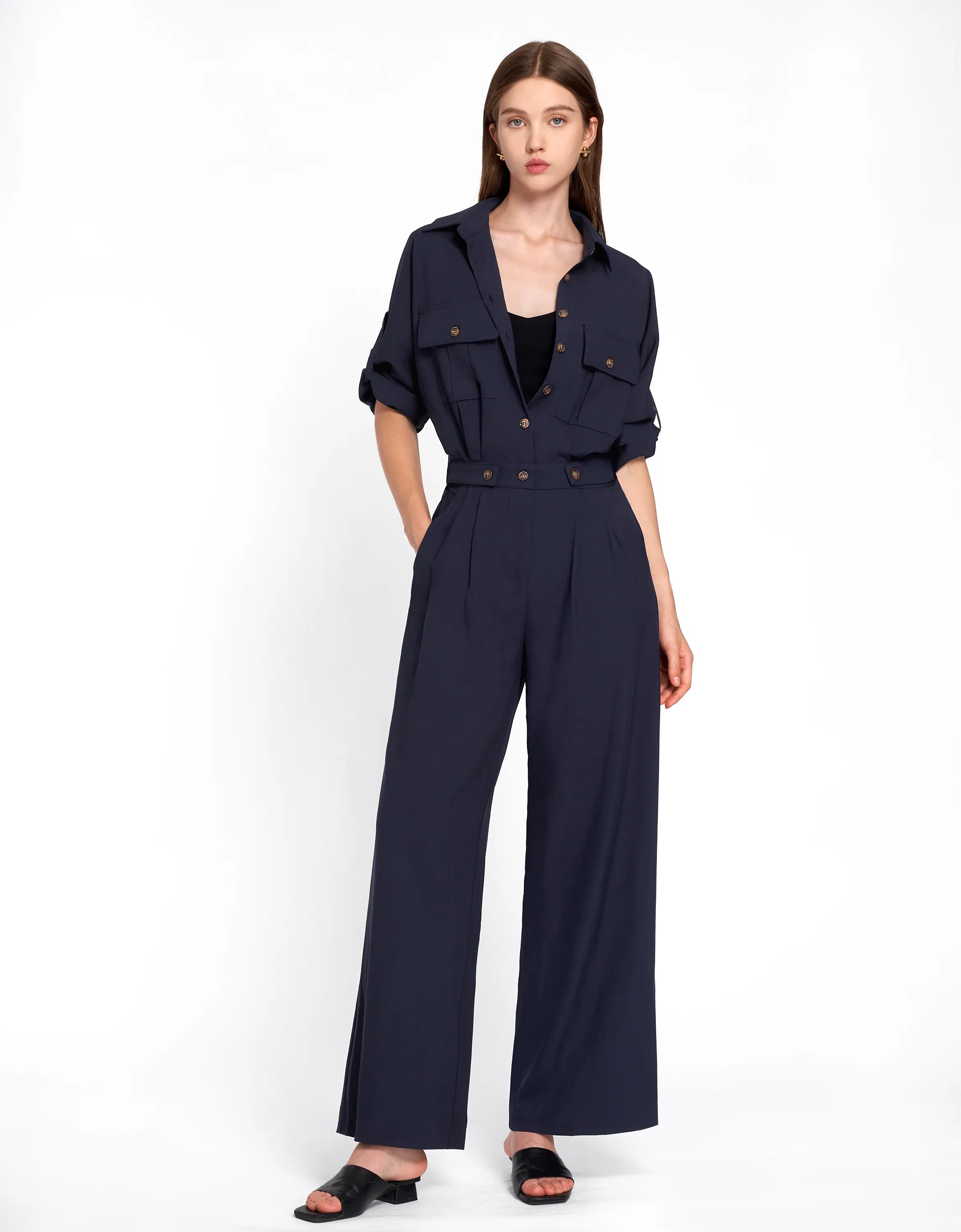 Dolman Sleeve Utility Jumpsuit