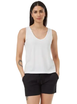 Double V Tank - White