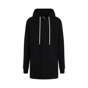 Drawstring Long Hoodie in Black
