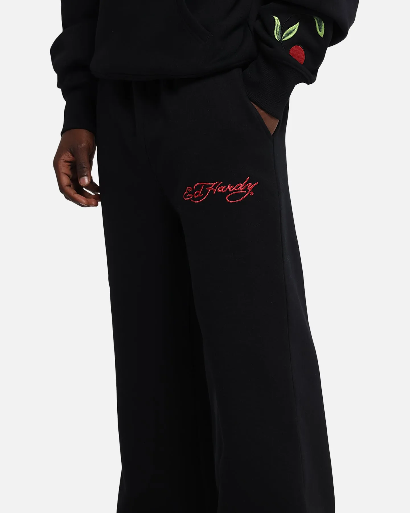 Ed Hardy Cherry Trackpants Black
