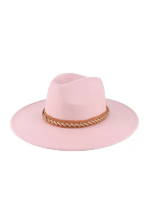 Felt Brim Hat with Leather Braded Band