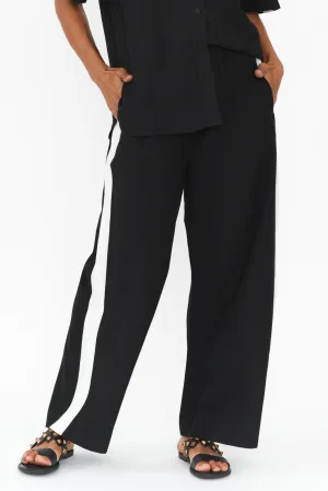 Francis Black Stripe Drawstring Pants