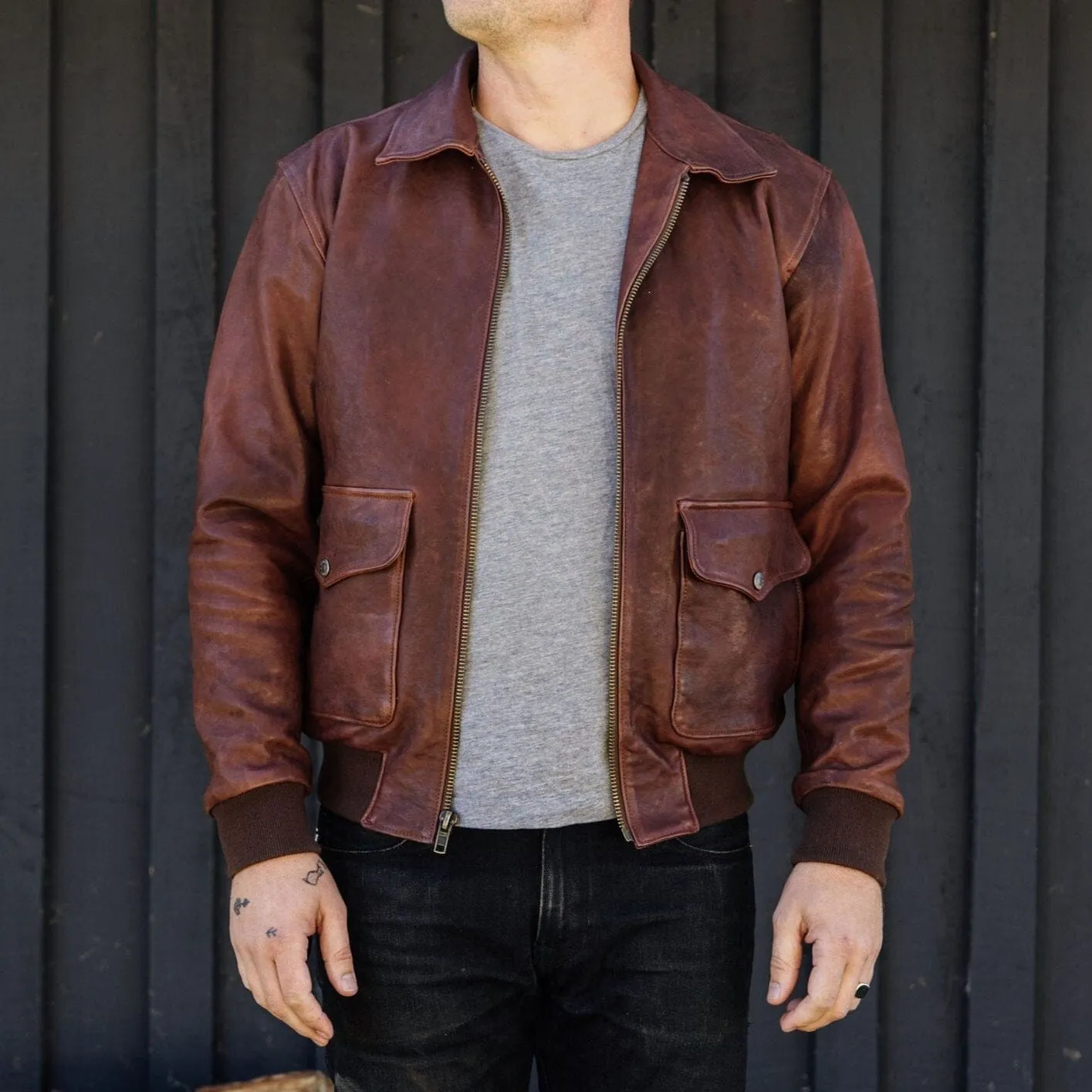 G-1 Leather Bomber - Cognac