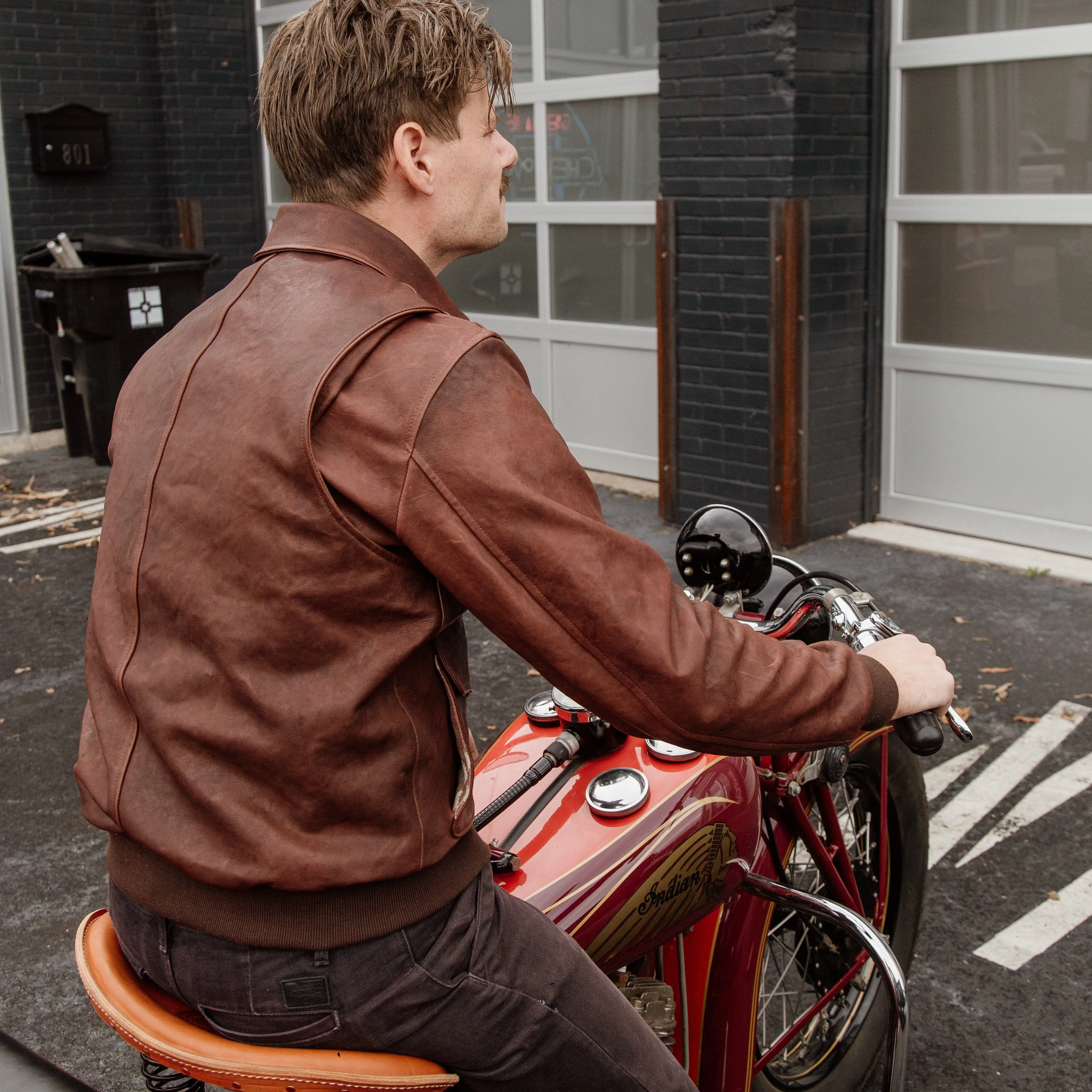 G-1 Leather Bomber - Cognac