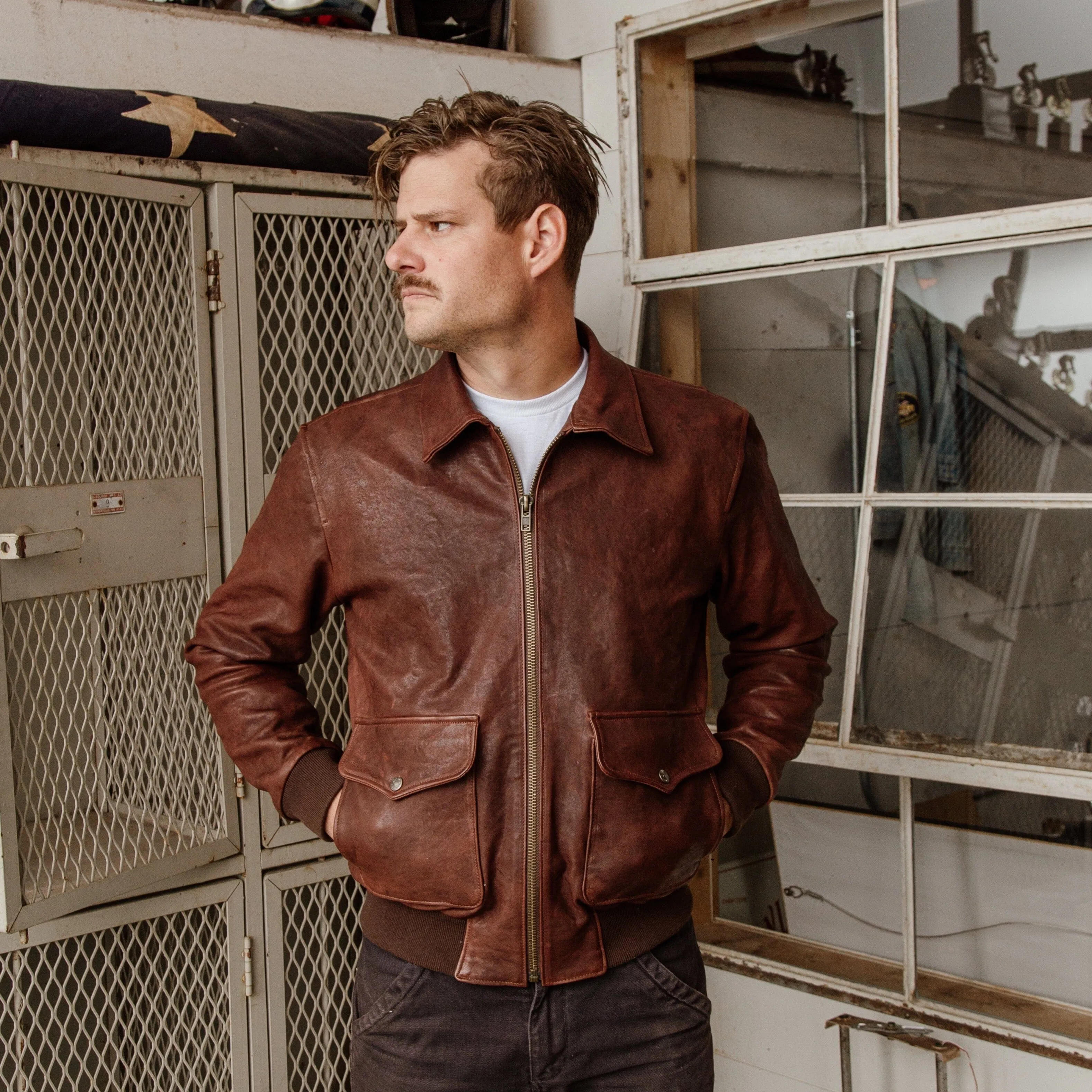 G-1 Leather Bomber - Cognac